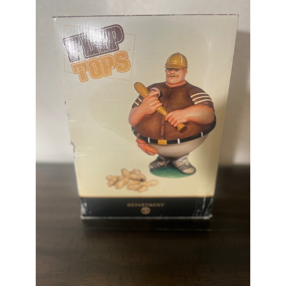 Department 56 Flip Tops Baseball Player Snack Jar Vintage Style 56.31142 Brown